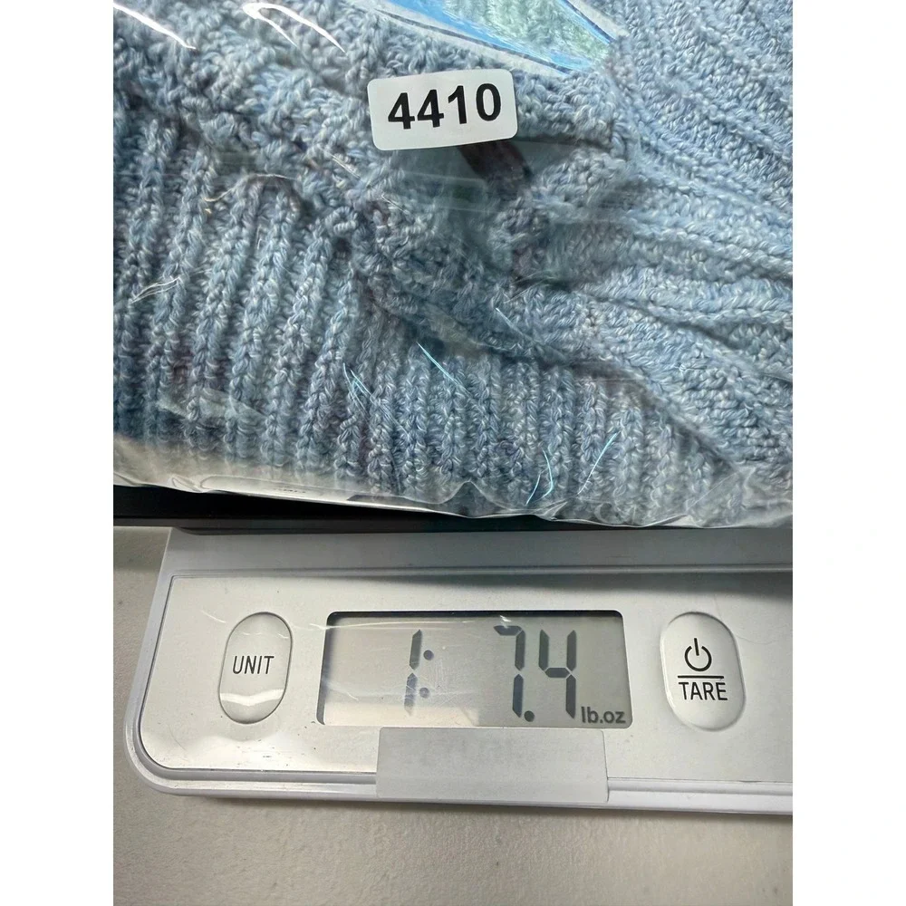 FP Beach Free People Blue Ribbed Knit Mock Neck Cap Sleeve Sweater Top M NWOT
